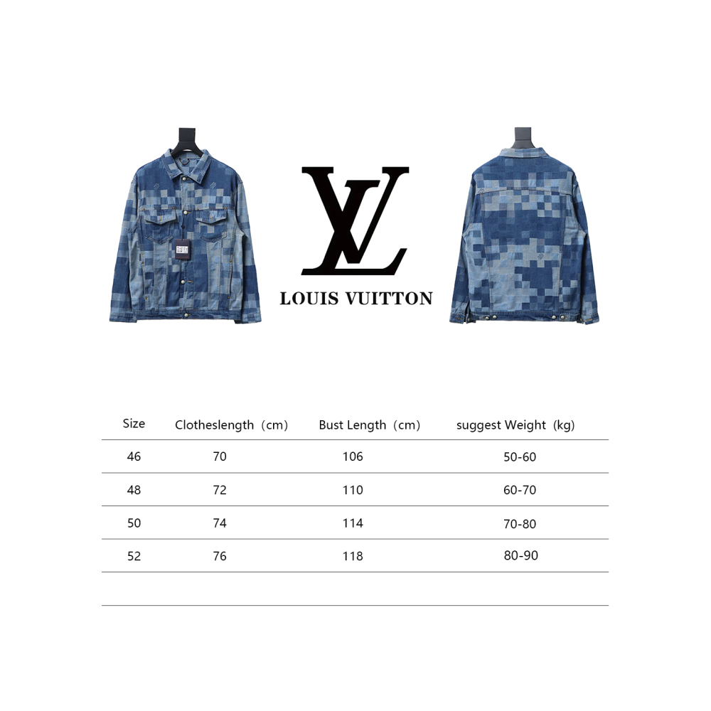  Louis Vuitton template mosaic checkerboard denim jacket-