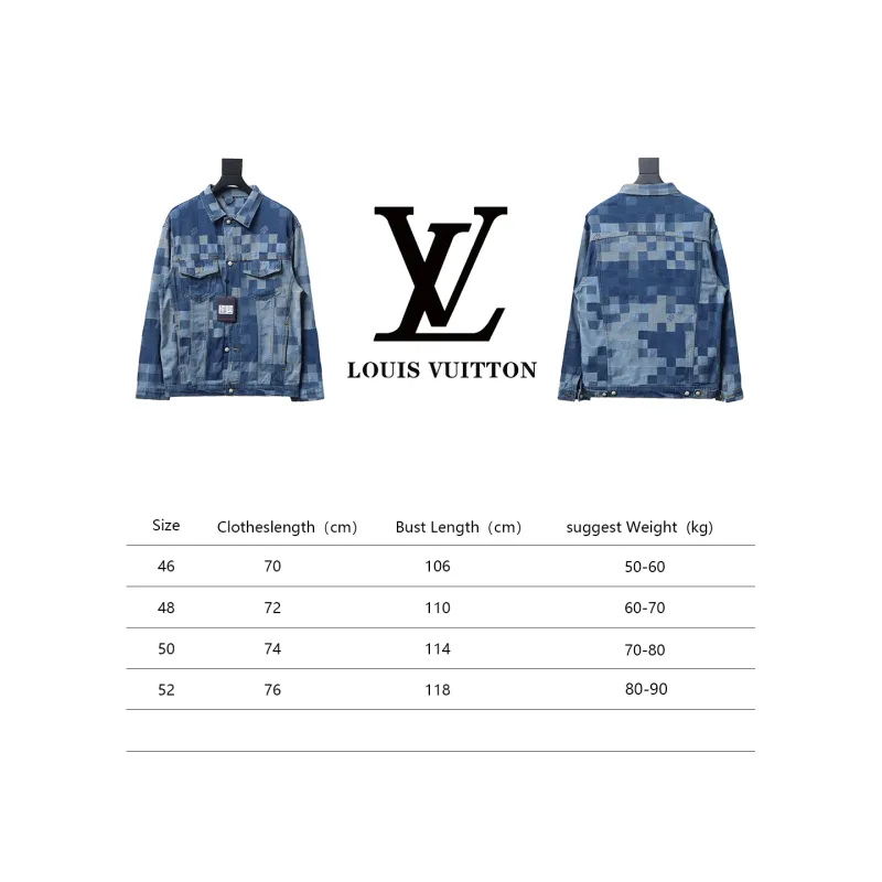 Louis Vuitton template mosaic checkerboard denim jacket-