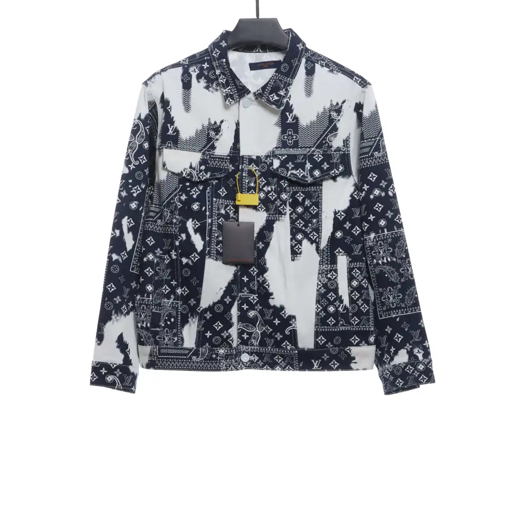 Louis Vuitton tie-dyed cashew flower denim jacket