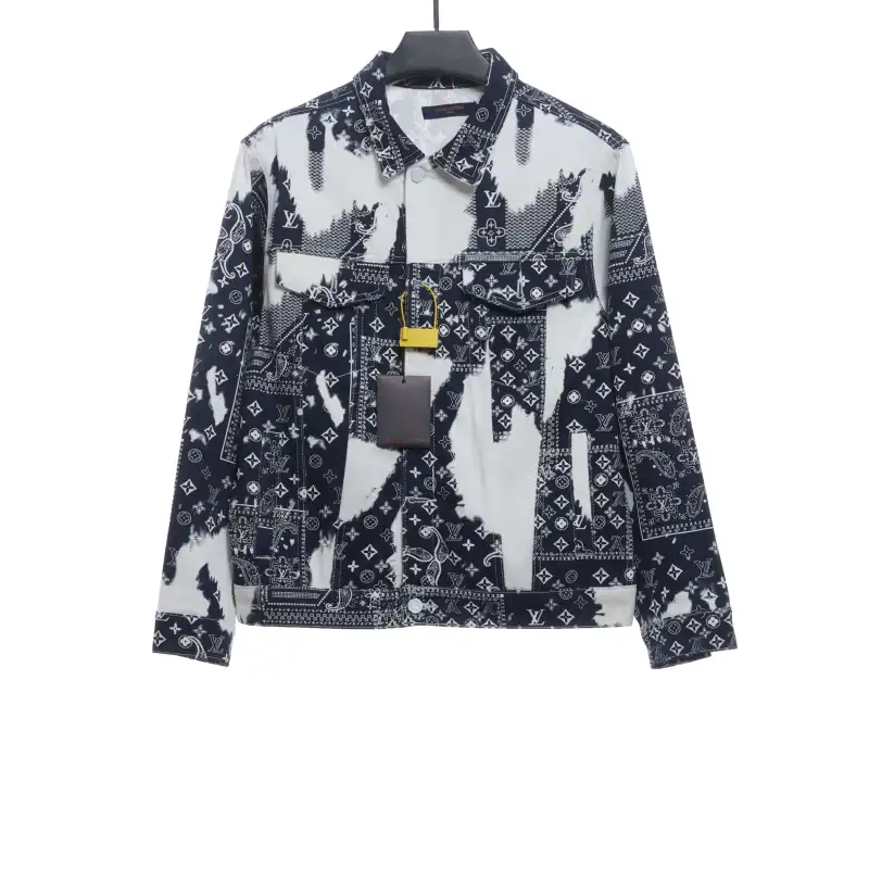 Louis Vuitton tie-dyed cashew flower denim jacket