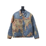  Louis Vuitton vintage rose floral patch denim jacket