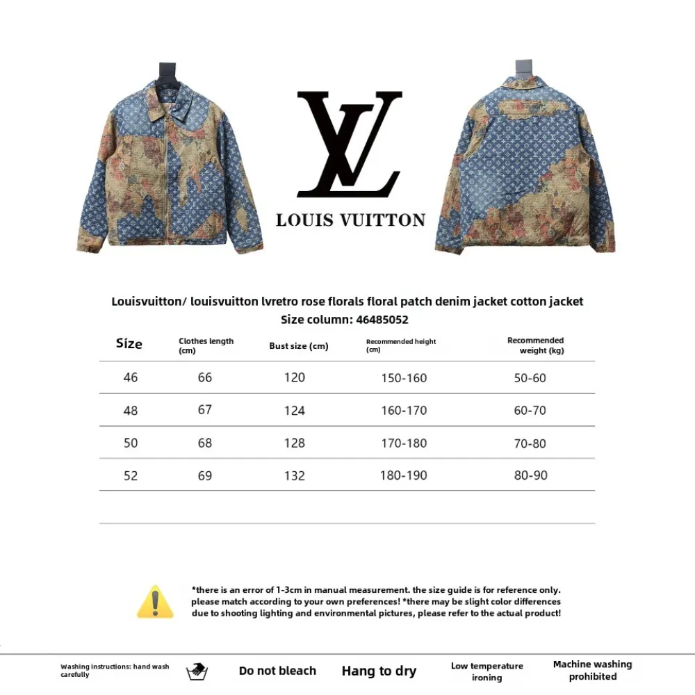 Louis Vuitton vintage rose floral patch denim jacket
