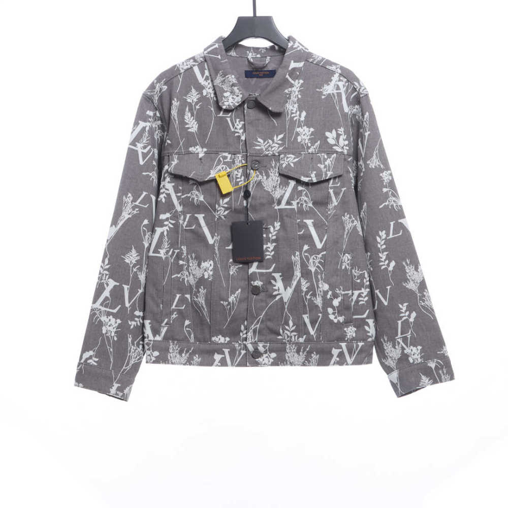 Louis Vuitton wheat ear flower all-over print denim jacket