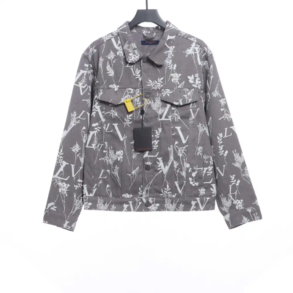 Louis Vuitton wheat ear flower all-over print denim jacket
