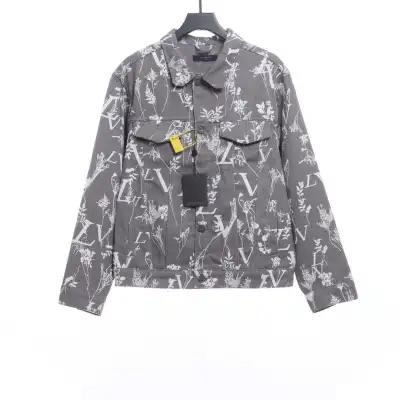 Louis Vuitton wheat ear flower all-over print denim jacket 01