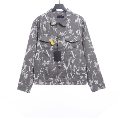 Louis Vuitton wheat ear flower all-over print denim jacket 01