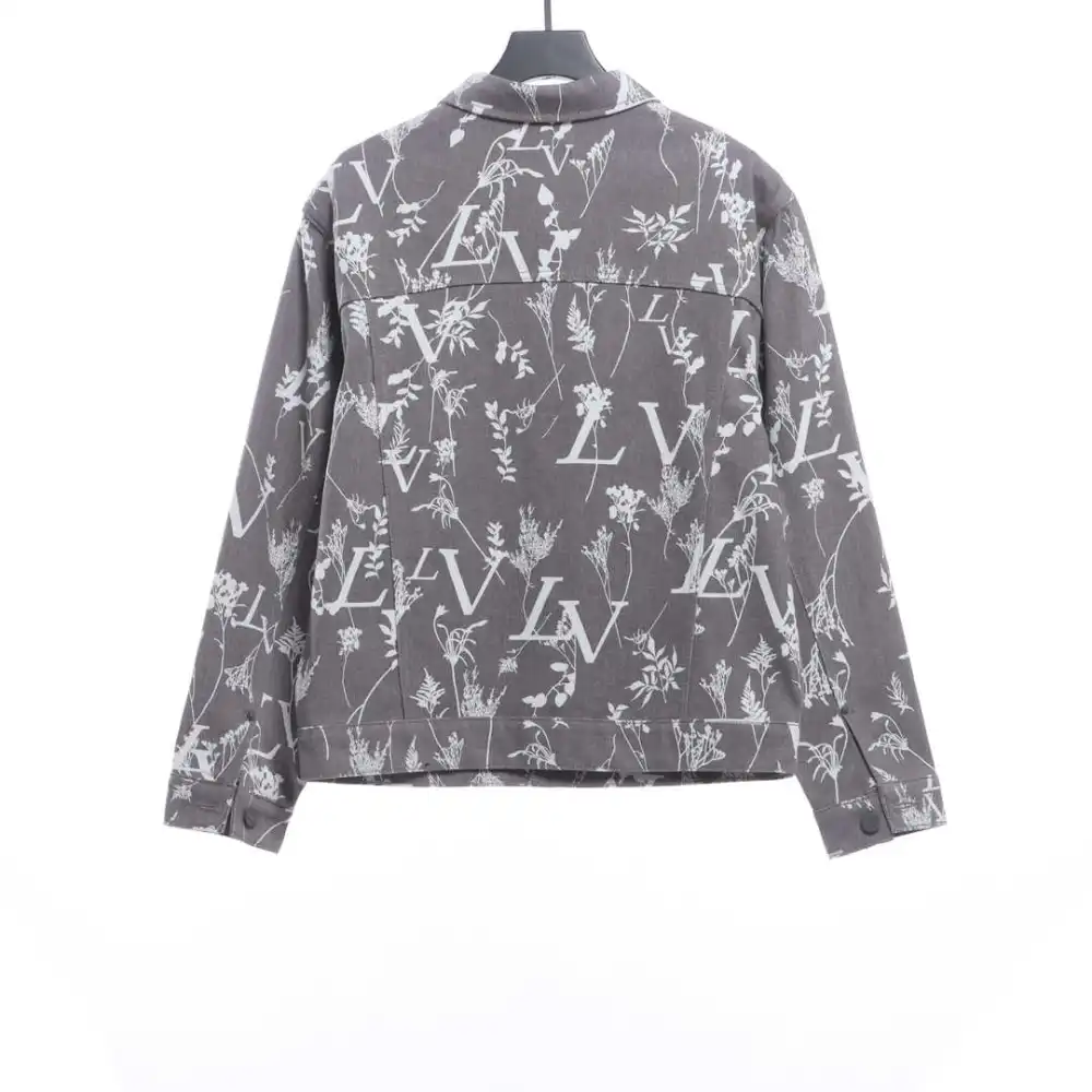 Louis Vuitton wheat ear flower all-over print denim jacket