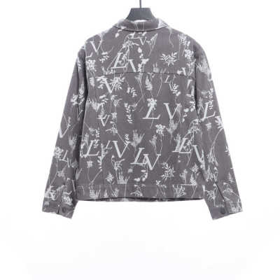 Louis Vuitton wheat ear flower all-over print denim jacket 02