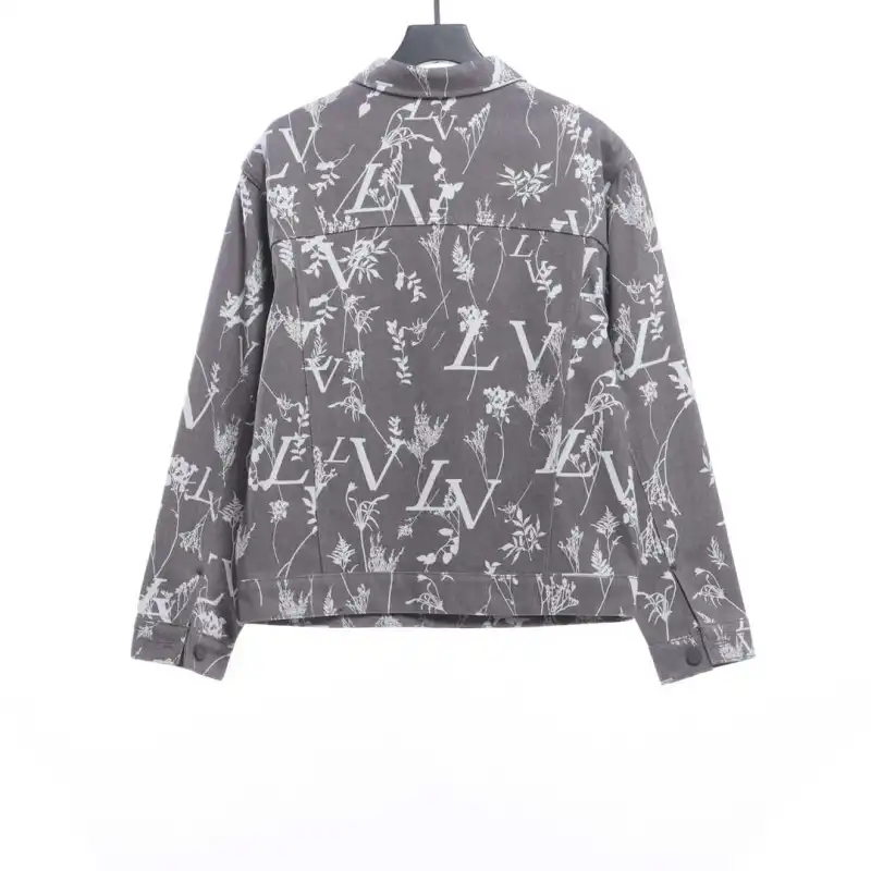 Louis Vuitton wheat ear flower all-over print denim jacket