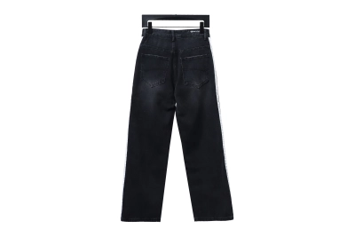 Balenciaga/Adidas joint three-bar ribbon washed Jeans 1 02