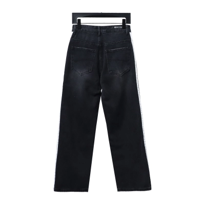 Balenciaga/Adidas joint three-bar ribbon washed Jeans 1 02