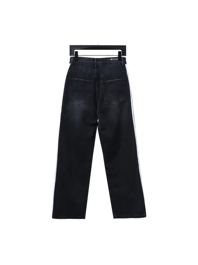 Balenciaga/Adidas joint three-bar ribbon washed Jeans 1 02