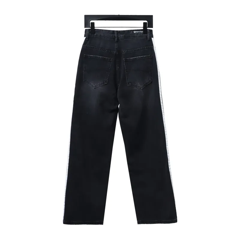  Balenciaga/Adidas joint three-bar ribbon washed Jeans 1