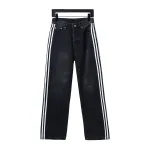  Balenciaga/Adidas joint three-bar ribbon washed Jeans 1