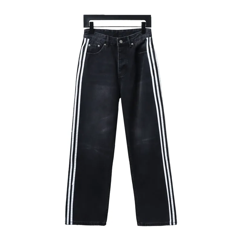  Balenciaga/Adidas joint three-bar ribbon washed Jeans 1