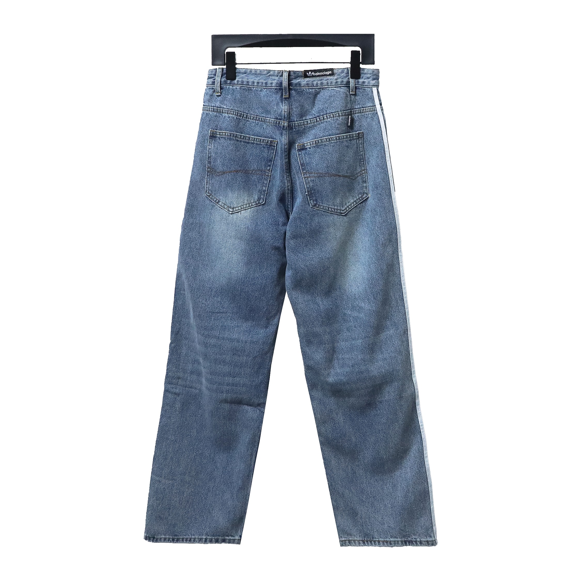 Balenciaga/Adidas joint three-bar ribbon washed Jeans 2