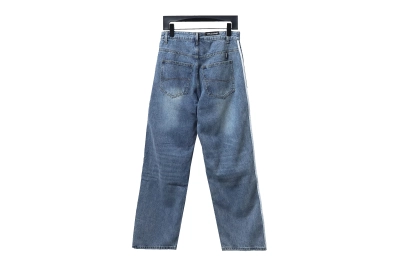Balenciaga/Adidas joint three-bar ribbon washed Jeans 2 02