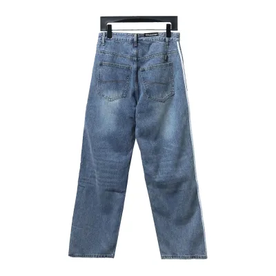 Balenciaga/Adidas joint three-bar ribbon washed Jeans 2 02