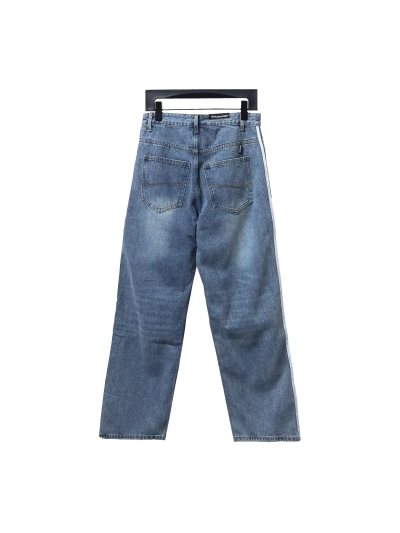 Balenciaga/Adidas joint three-bar ribbon washed Jeans 2 02