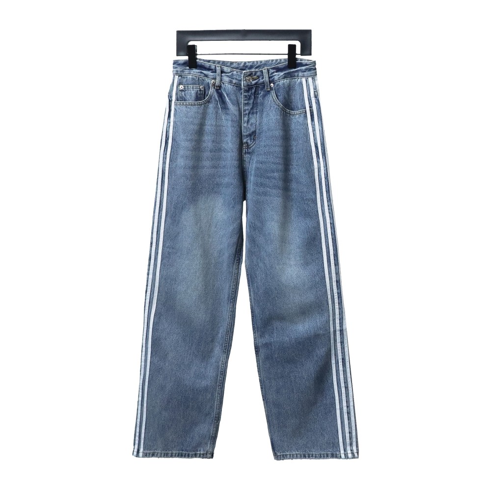 Balenciaga/Adidas joint three-bar ribbon washed Jeans 2