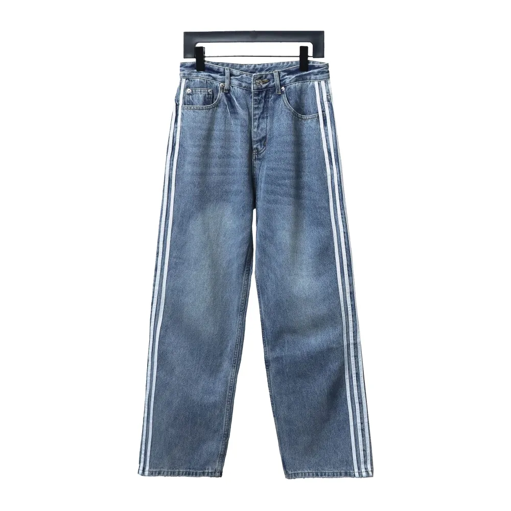 Balenciaga/Adidas joint three-bar ribbon washed Jeans 2