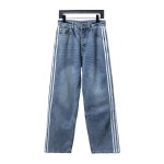 Balenciaga/Adidas joint three-bar ribbon washed Jeans 2
