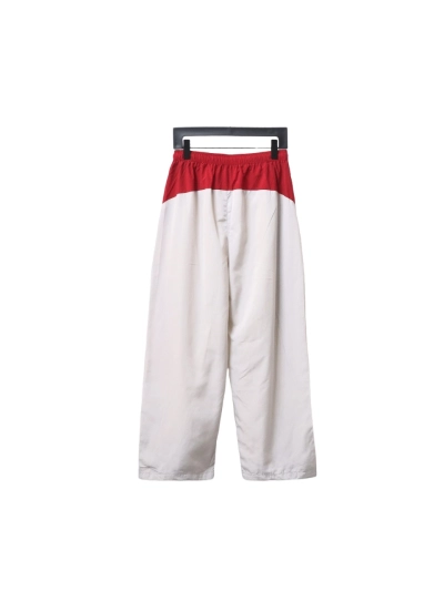 Balenciaga BLCG 24FW 3B red and white splicing hooded sports suit Pants 02