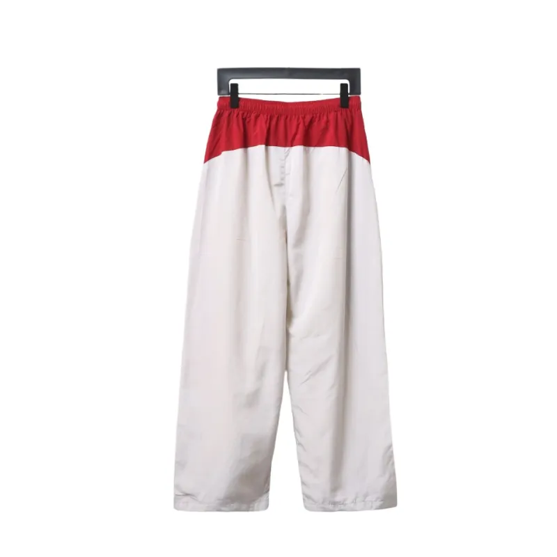 Balenciaga BLCG 24FW 3B red and white splicing hooded sports suit Pants