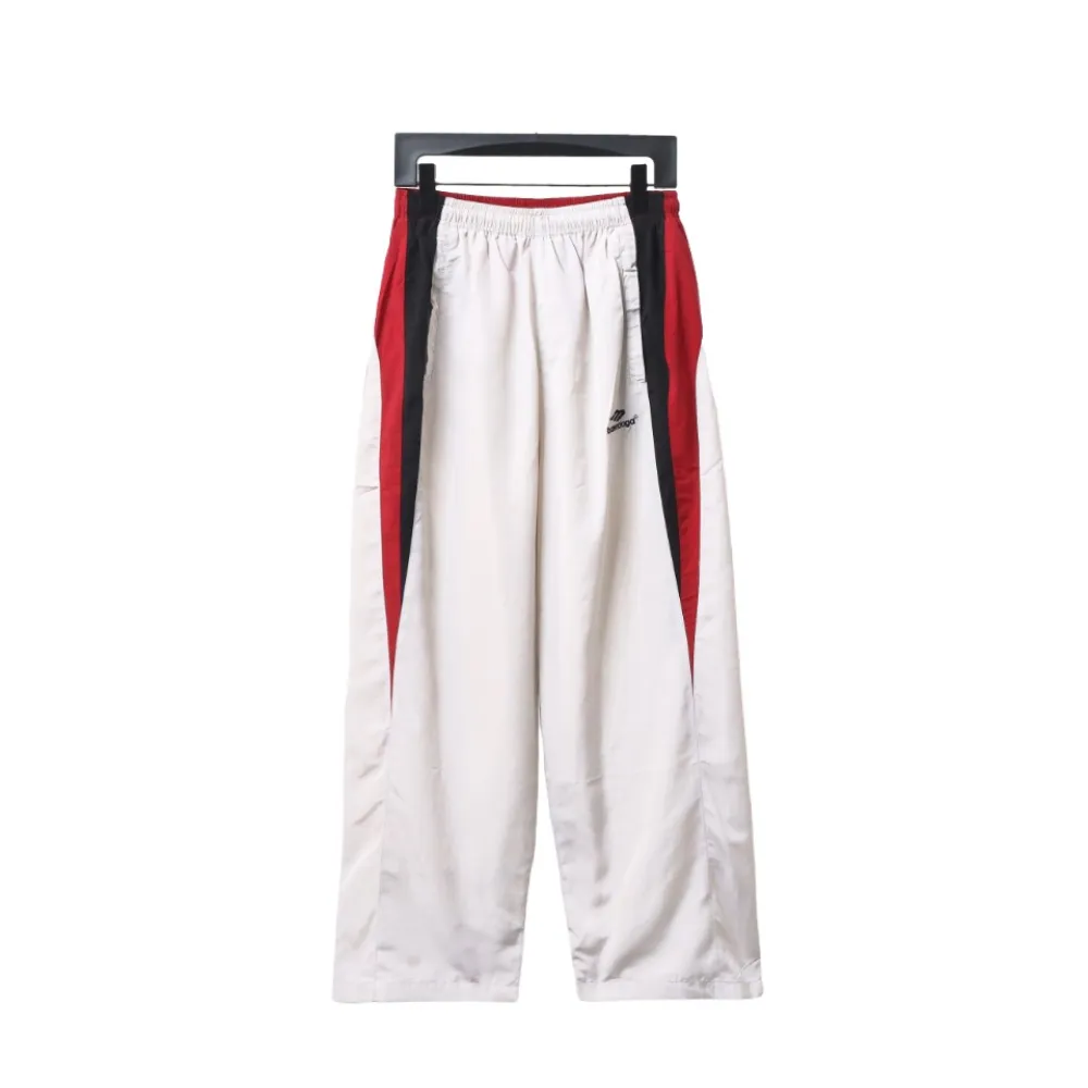 Balenciaga BLCG 24FW 3B red and white splicing hooded sports suit Pants