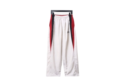 Balenciaga BLCG 24FW 3B red and white splicing hooded sports suit Pants 01