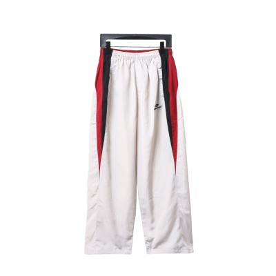 Balenciaga BLCG 24FW 3B red and white splicing hooded sports suit Pants 01