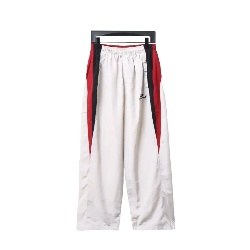 Balenciaga BLCG 24FW 3B red and white splicing hooded sports suit Pants