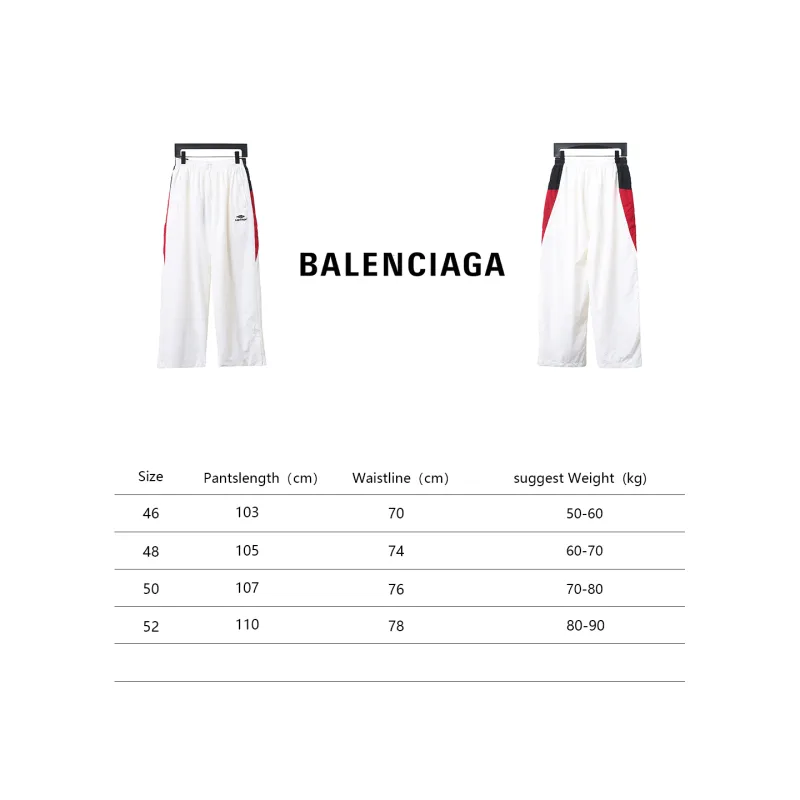 Balenciaga BLCG 24FW catwalk style 3B red and white splicing sports suit Pants