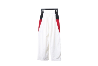 Balenciaga BLCG 24FW catwalk style 3B red and white splicing sports suit Pants 02