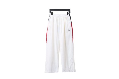 Balenciaga BLCG 24FW catwalk style 3B red and white splicing sports suit Pants 01