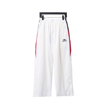 Balenciaga BLCG 24FW catwalk style 3B red and white splicing sports suit Pants 01