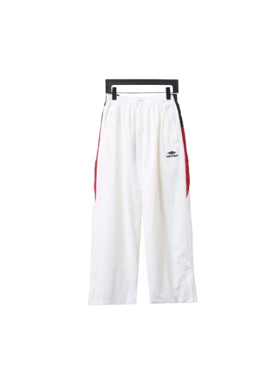 Balenciaga BLCG 24FW catwalk style 3B red and white splicing sports suit Pants 01