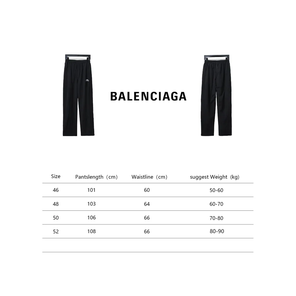 Balenciaga BLCG catwalk style 3B embroidered all-black sports suit Pants