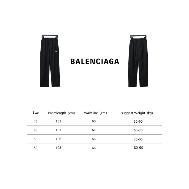 Balenciaga BLCG catwalk style 3B embroidered all-black sports suit Pants