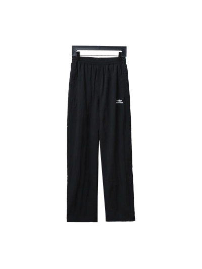 Balenciaga BLCG catwalk style 3B embroidered all-black sports suit Pants 01