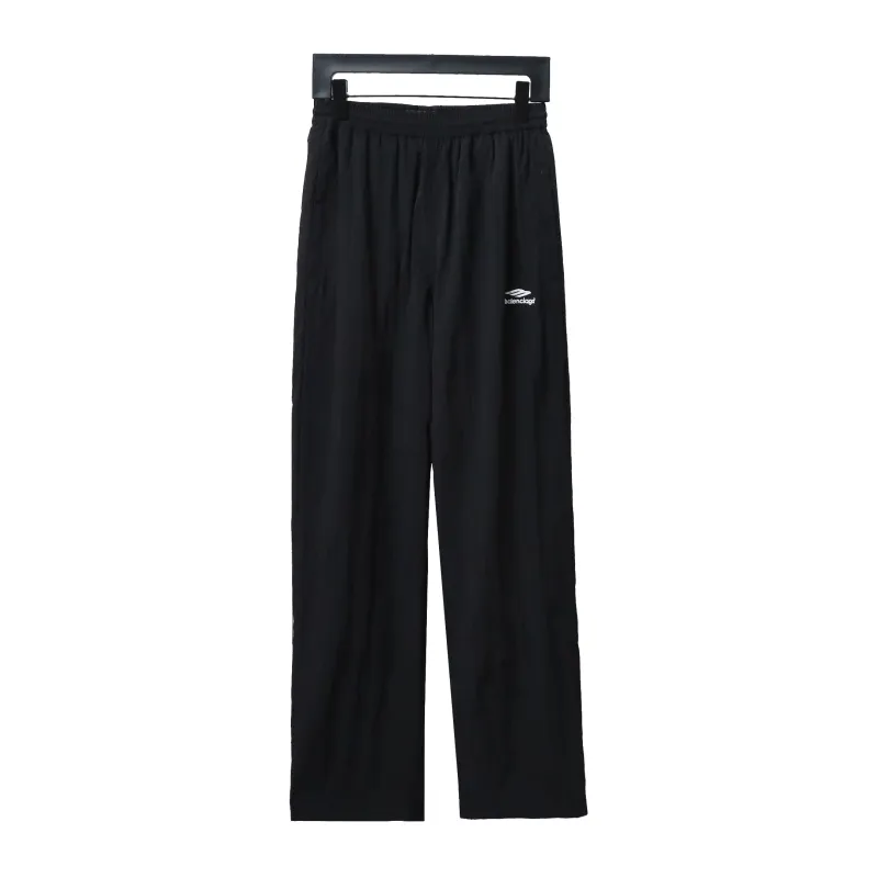 Balenciaga BLCG catwalk style 3B embroidered all-black sports suit Pants