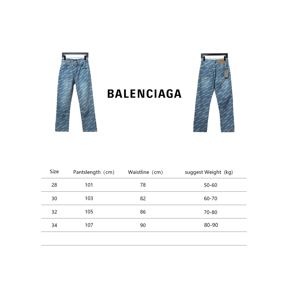 Balenciaga classic bullet screen full print Jeans 1