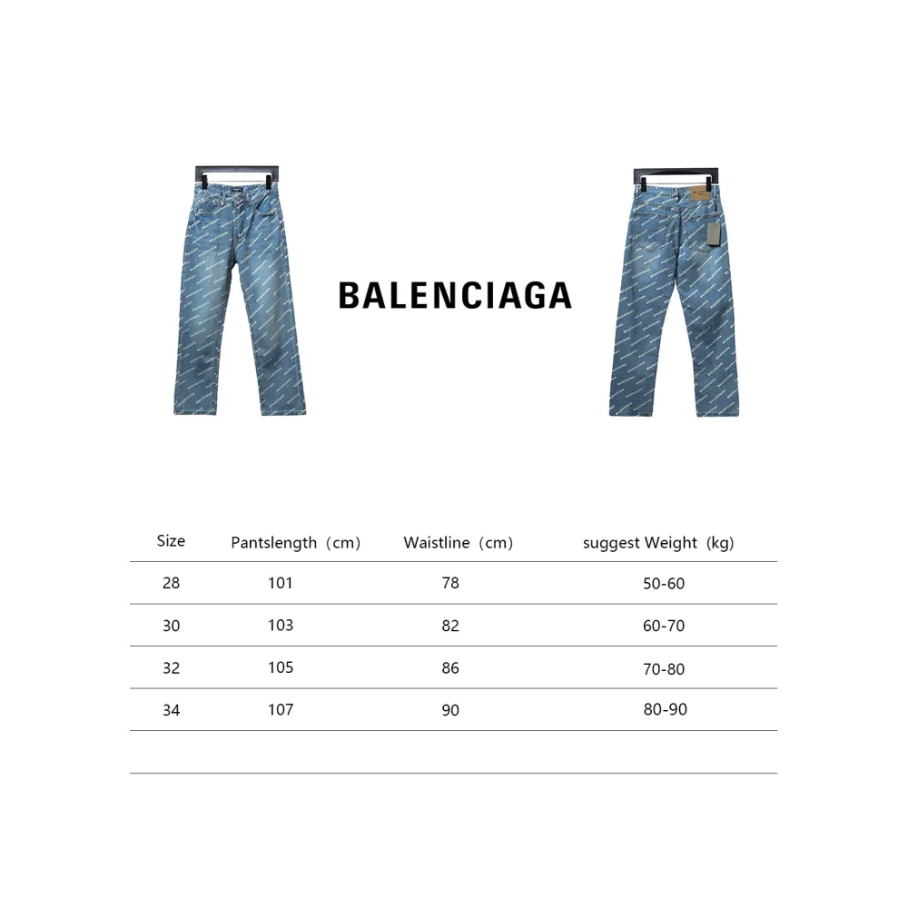 Balenciaga classic bullet screen full print Jeans 1