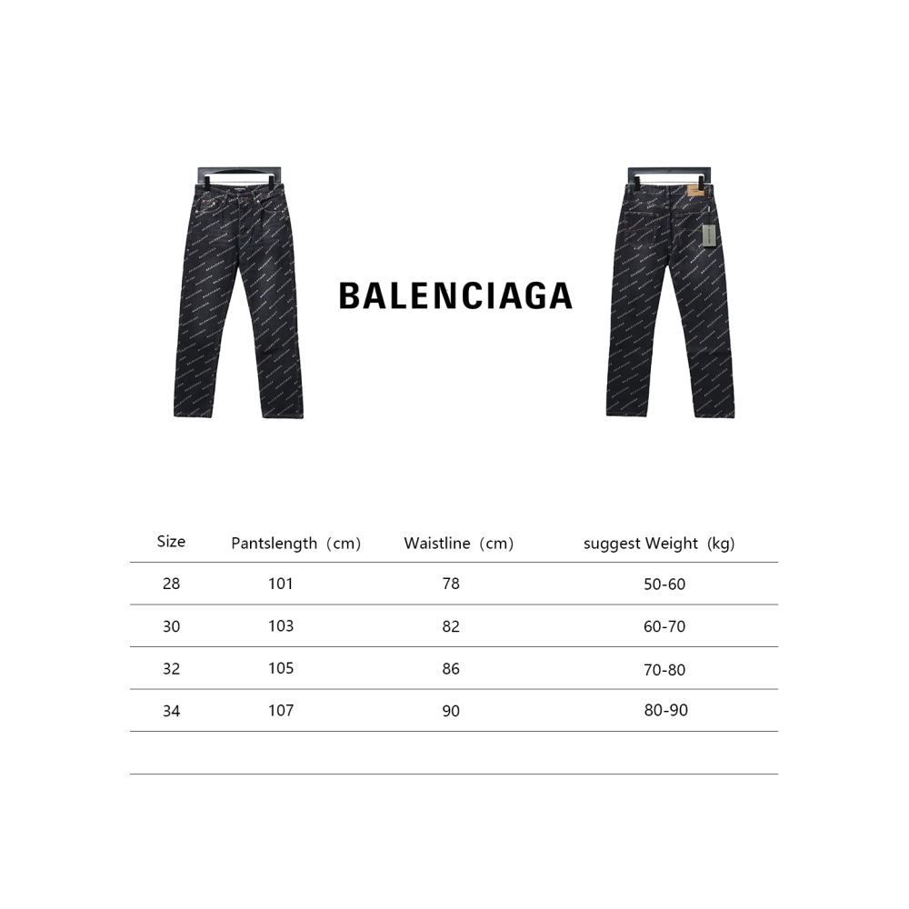 Balenciaga classic bullet screen full print Jeans 2