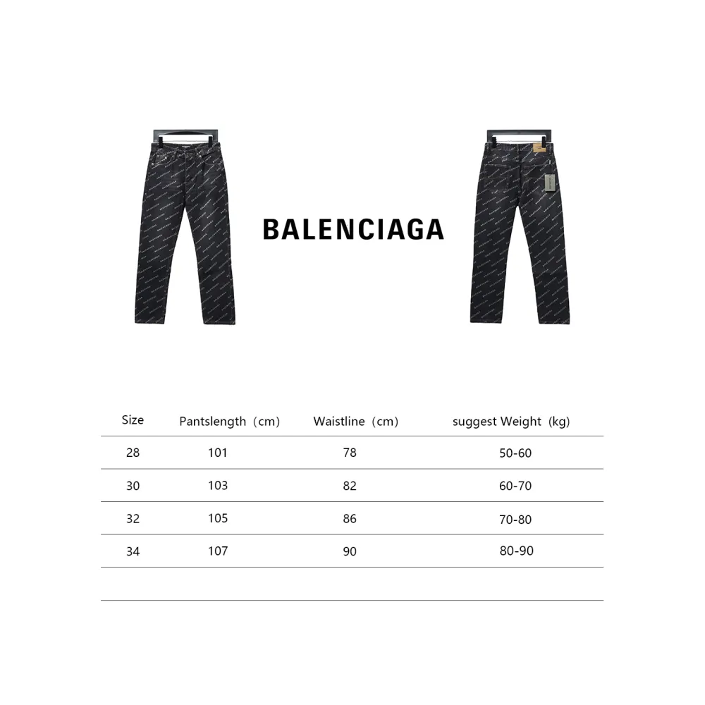 Balenciaga classic bullet screen full print Jeans 2