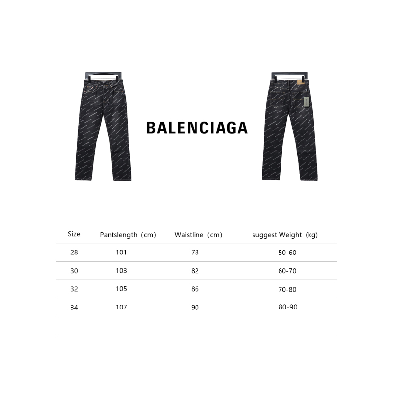Balenciaga classic bullet screen full print Jeans 2