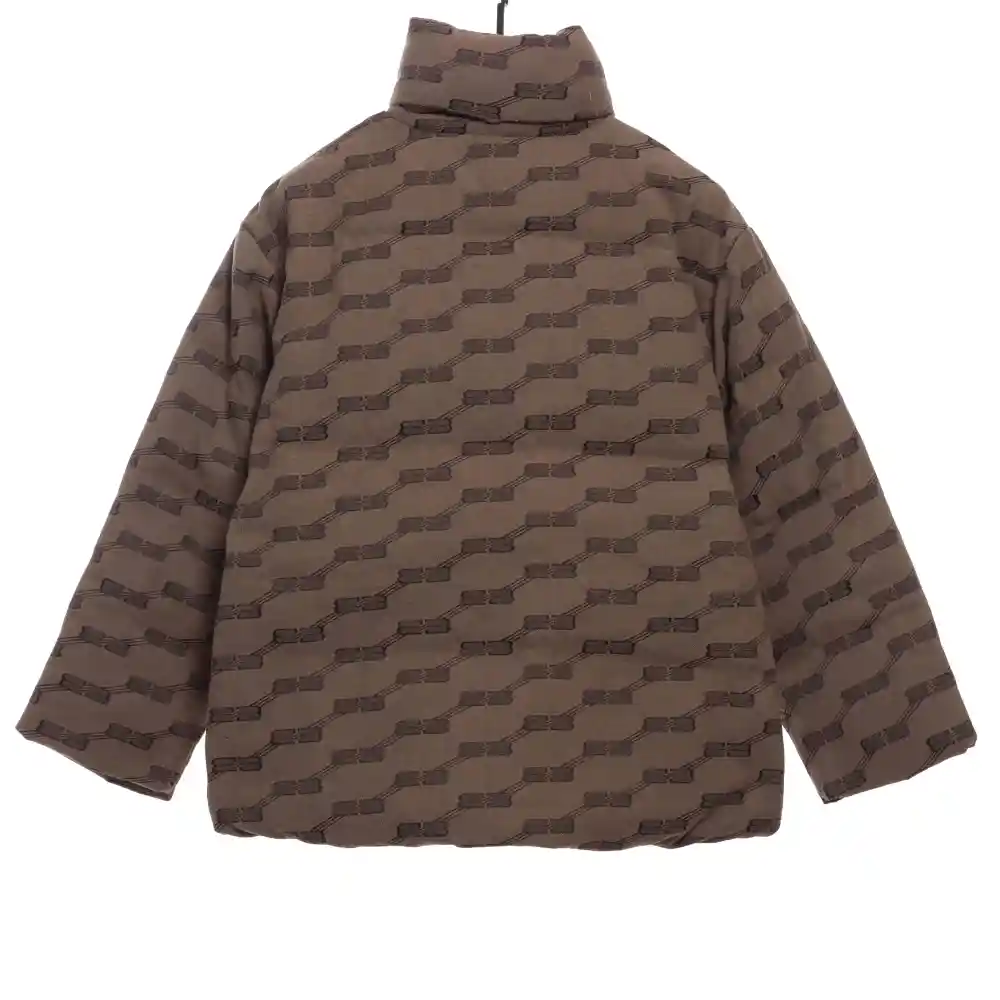 Balenciage full print lock jacquard down jacket 1