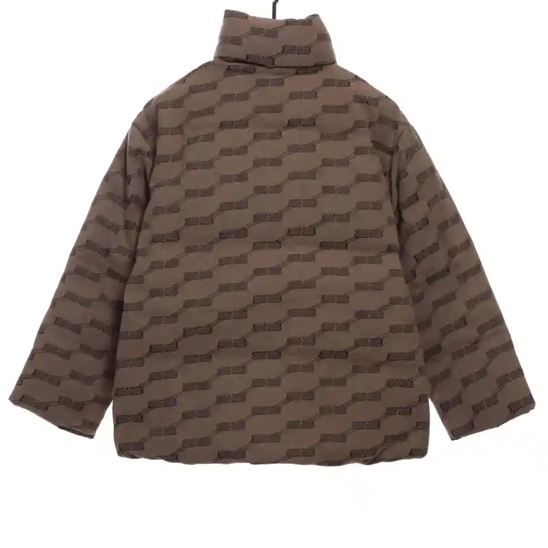 Balenciage full print lock jacquard down jacket 1