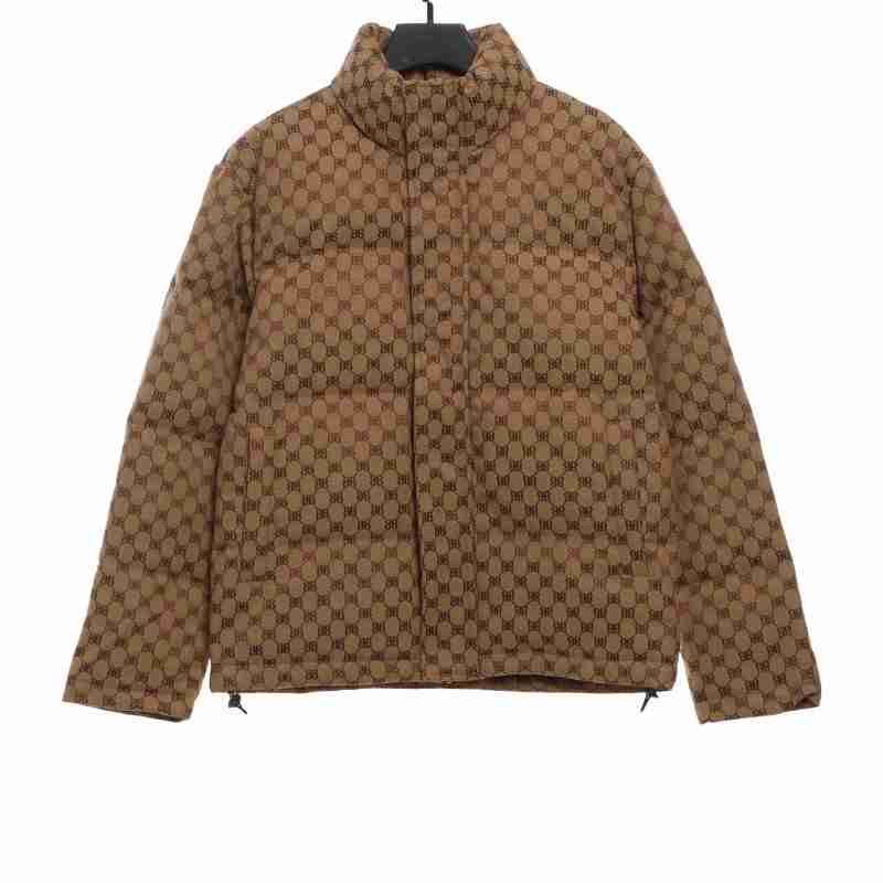  Balenciage Gucci joint double B full print jacquard down jacket 2