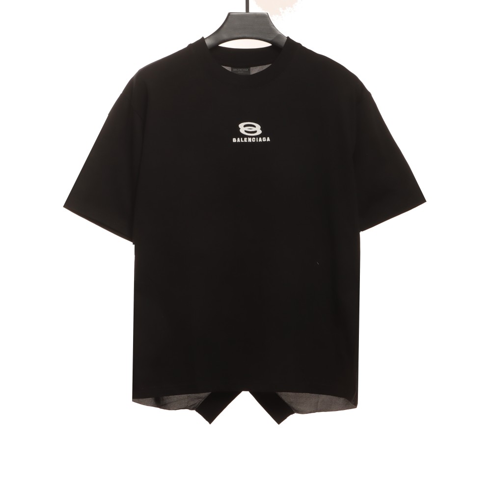 Balenciage patchwork embroidery jersey short sleeves black